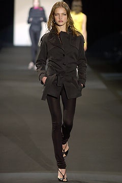 black fitted jacket with slim pants