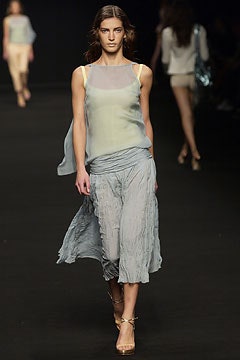 blue silk pleated top and pants