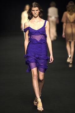 purple ruffled mini dress