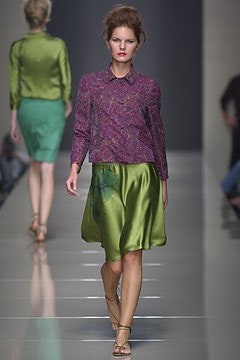 green silk relaxed a-line flowing skirt