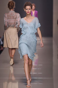 blue silk sleeveless dress