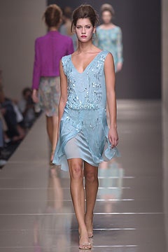 blue silk sleeveless dress