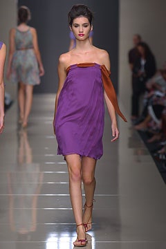 purple silk strapless dress