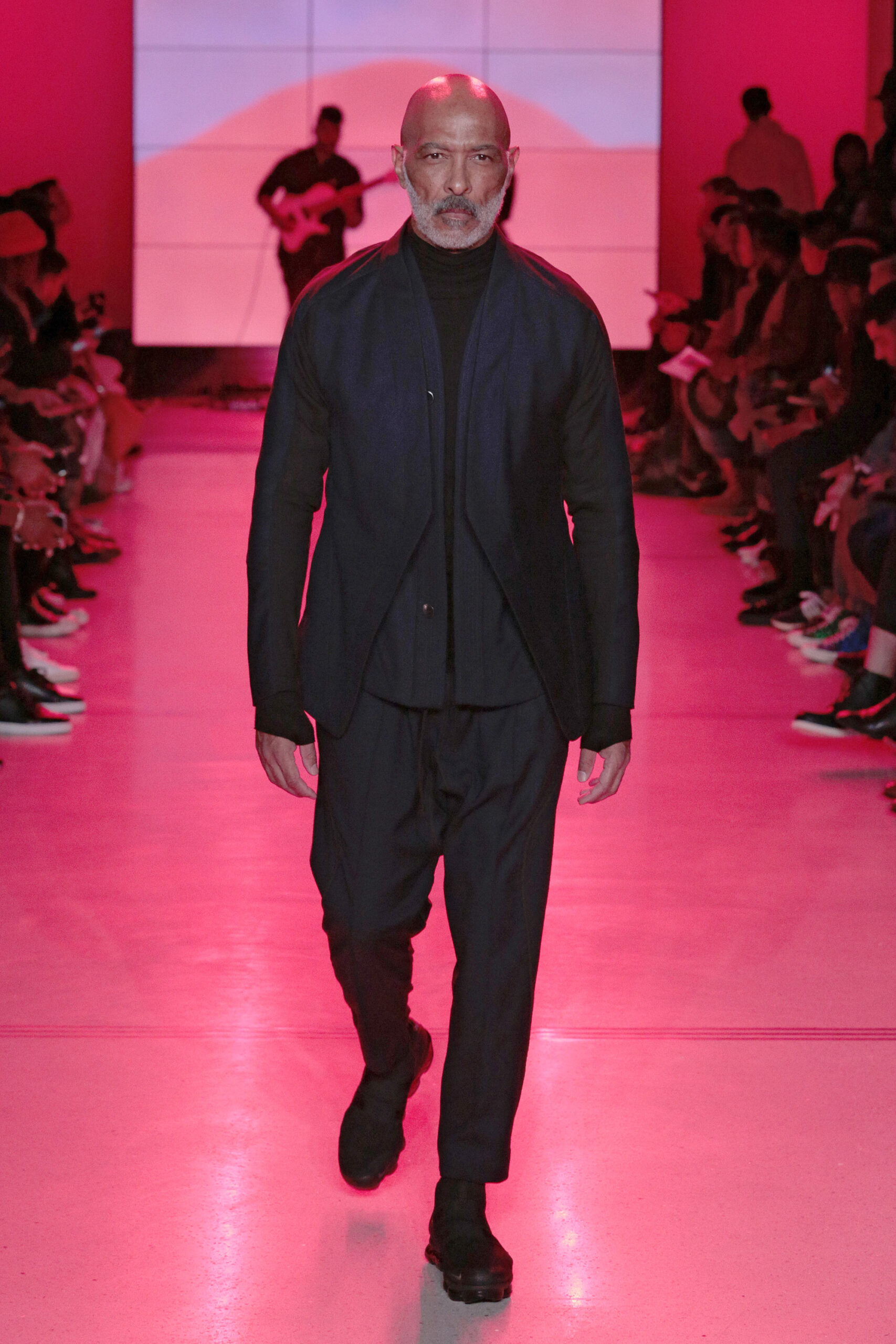 black tailored suit