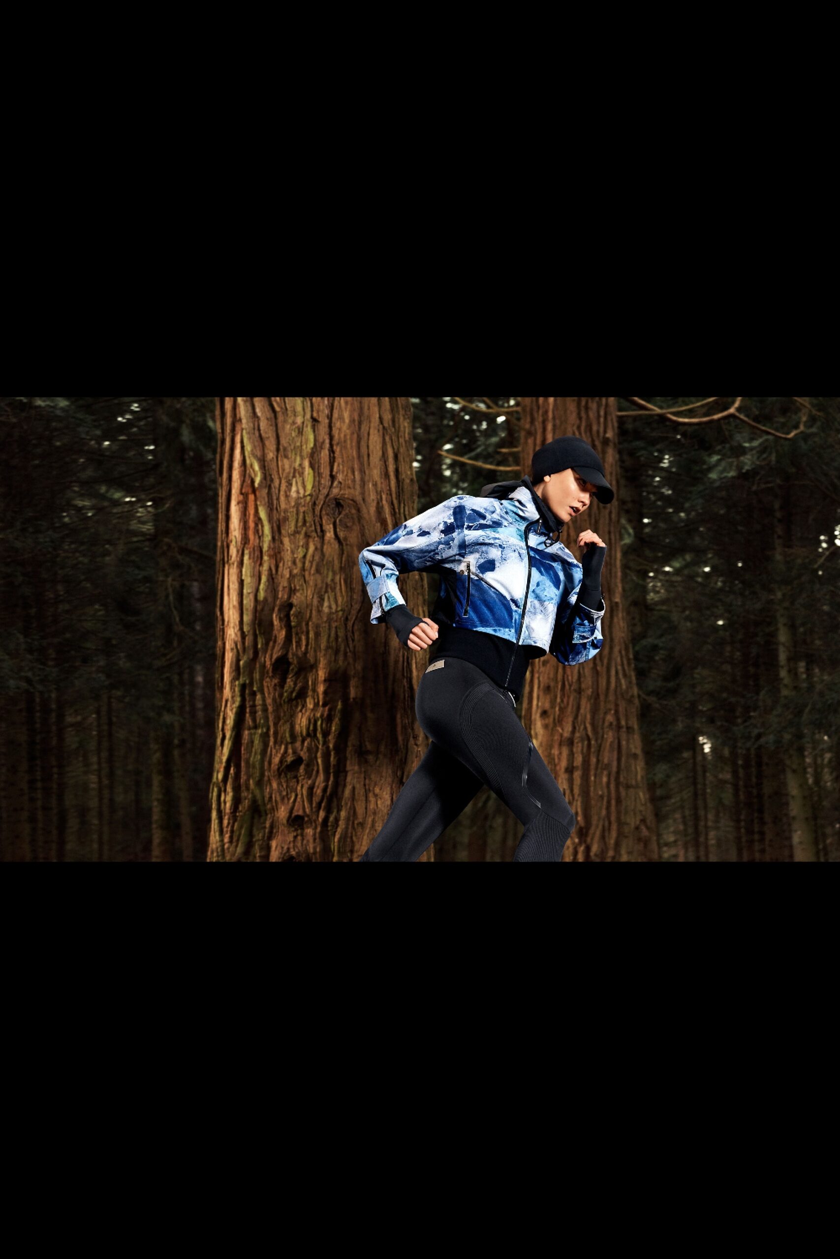 blue denim long-sleeve collared fitted color-blocked cropped jacket