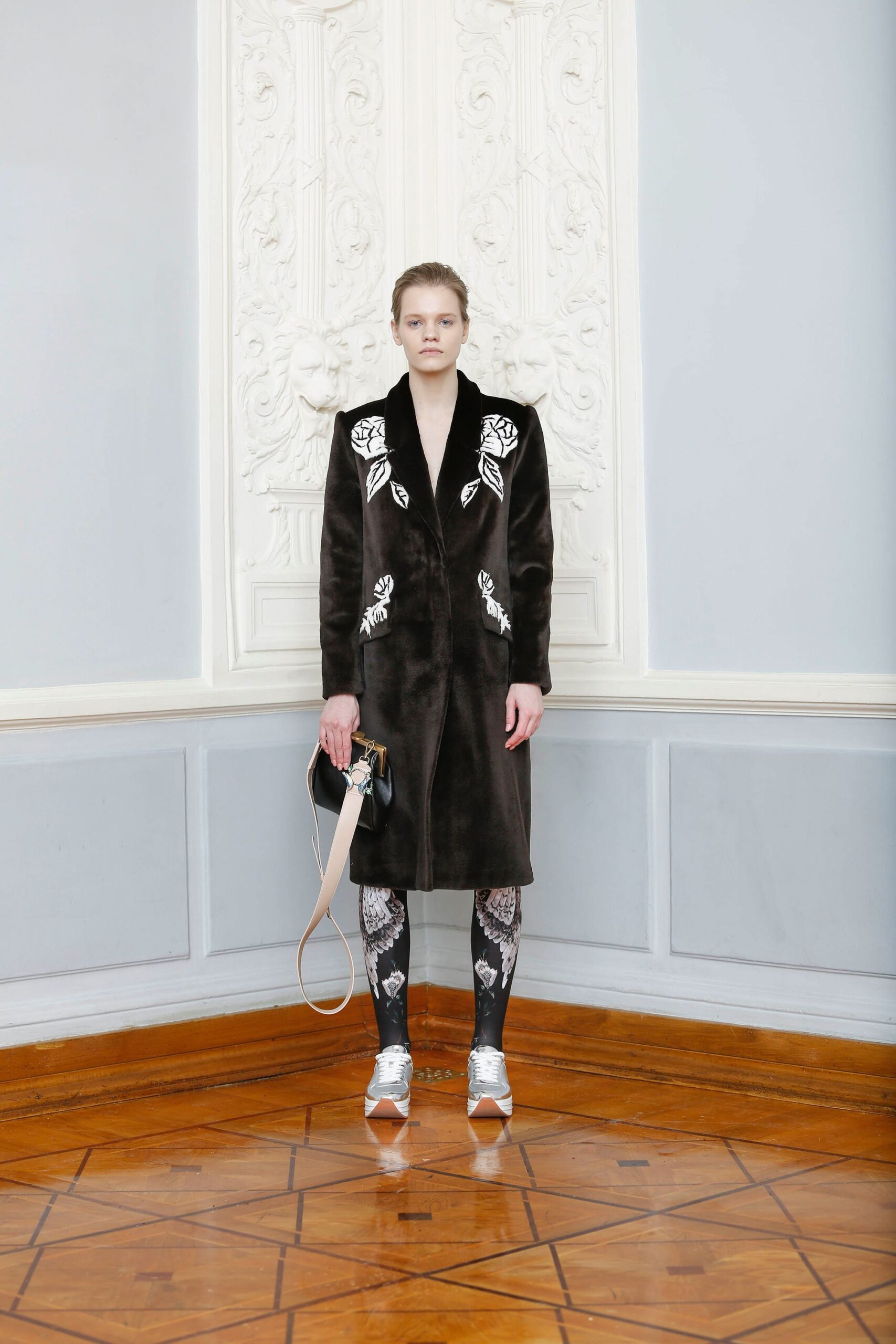 black velvet embroidered coat
