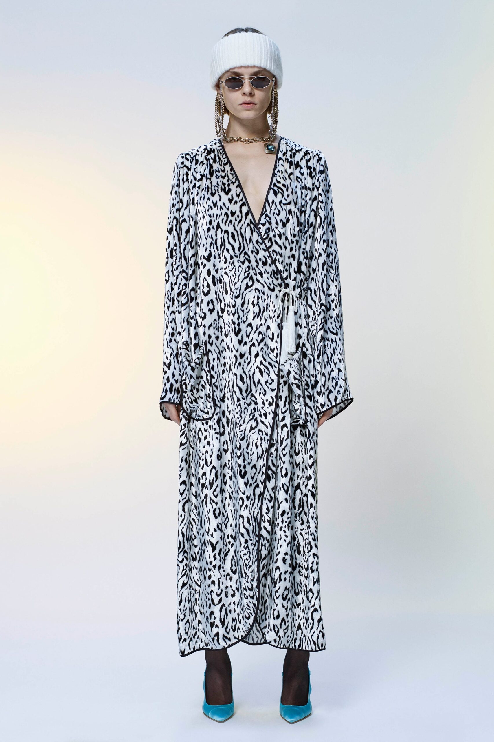 relaxed animal-print maxi dress