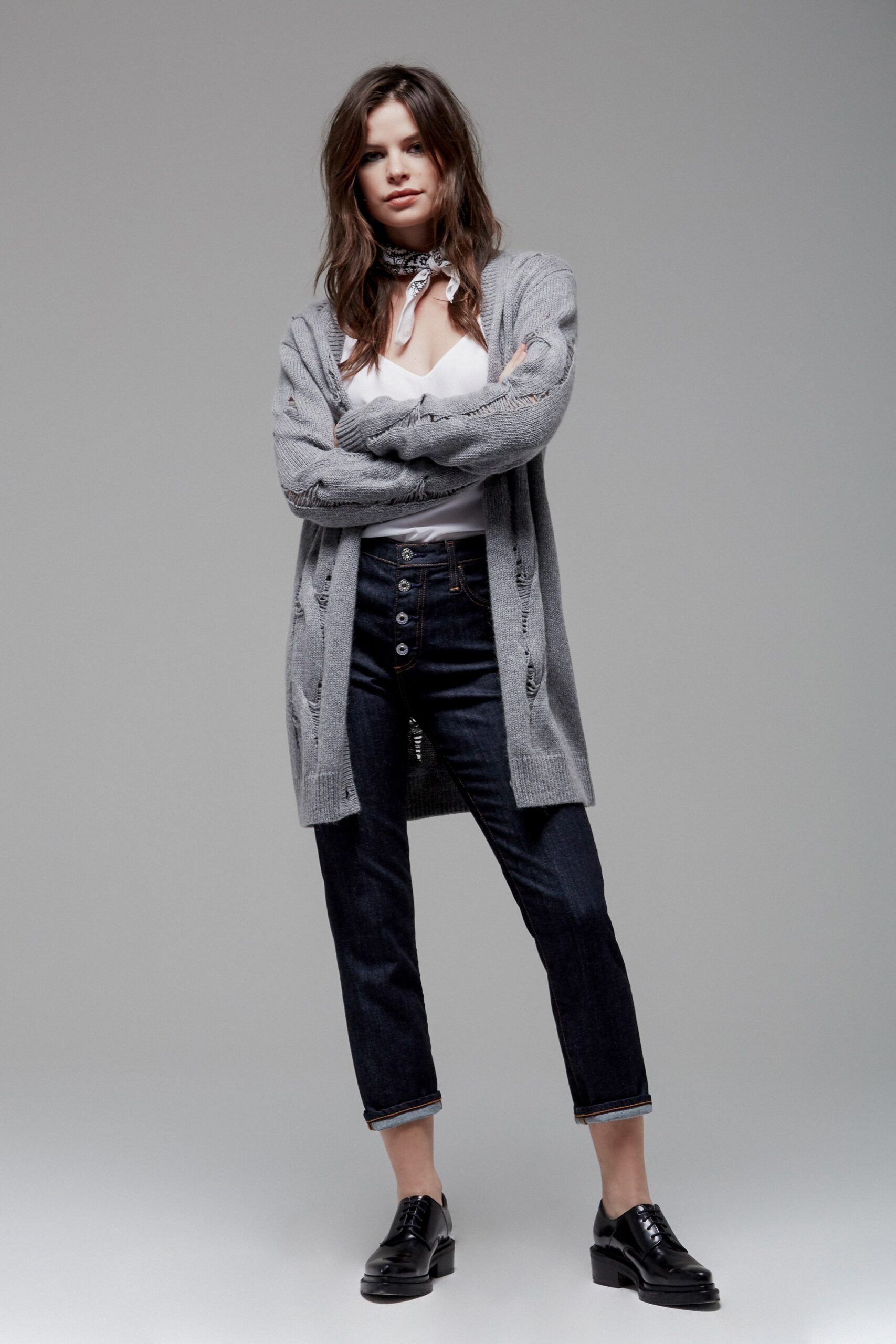 blue denim slim buttoned pants