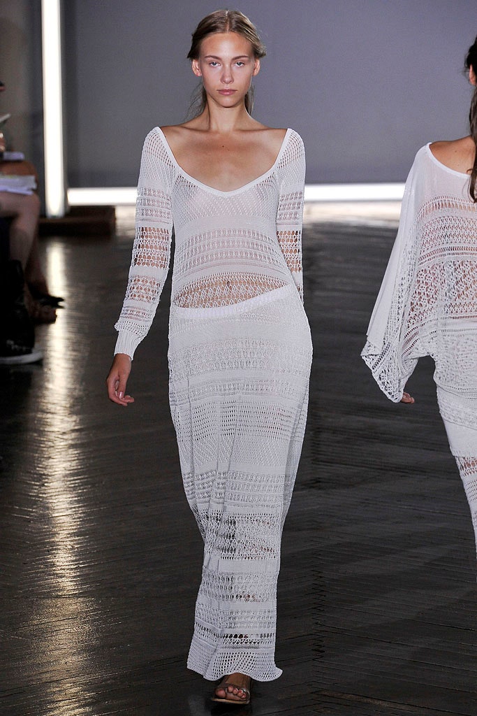 white fitted sheer dress