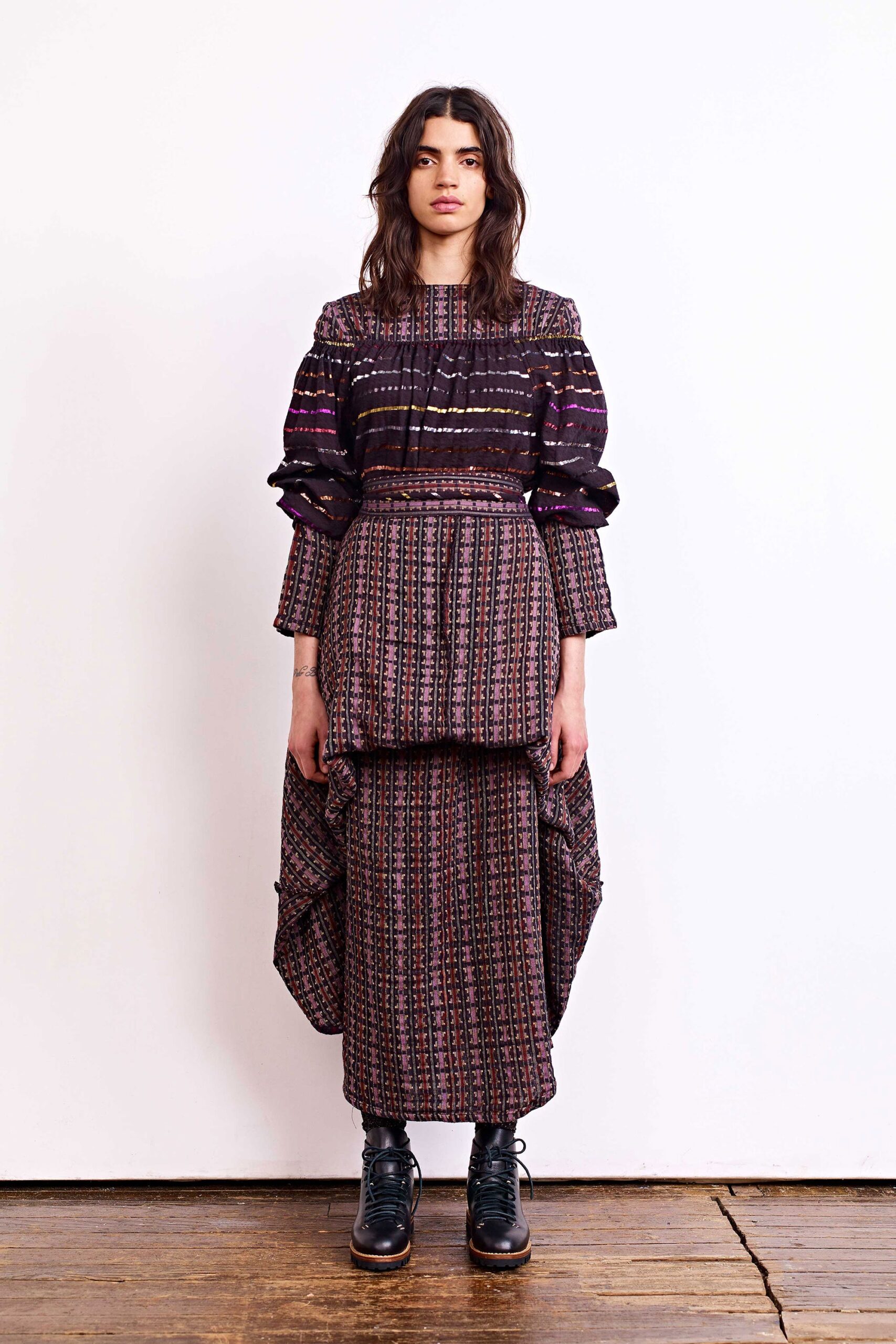 black embroidered midi dress