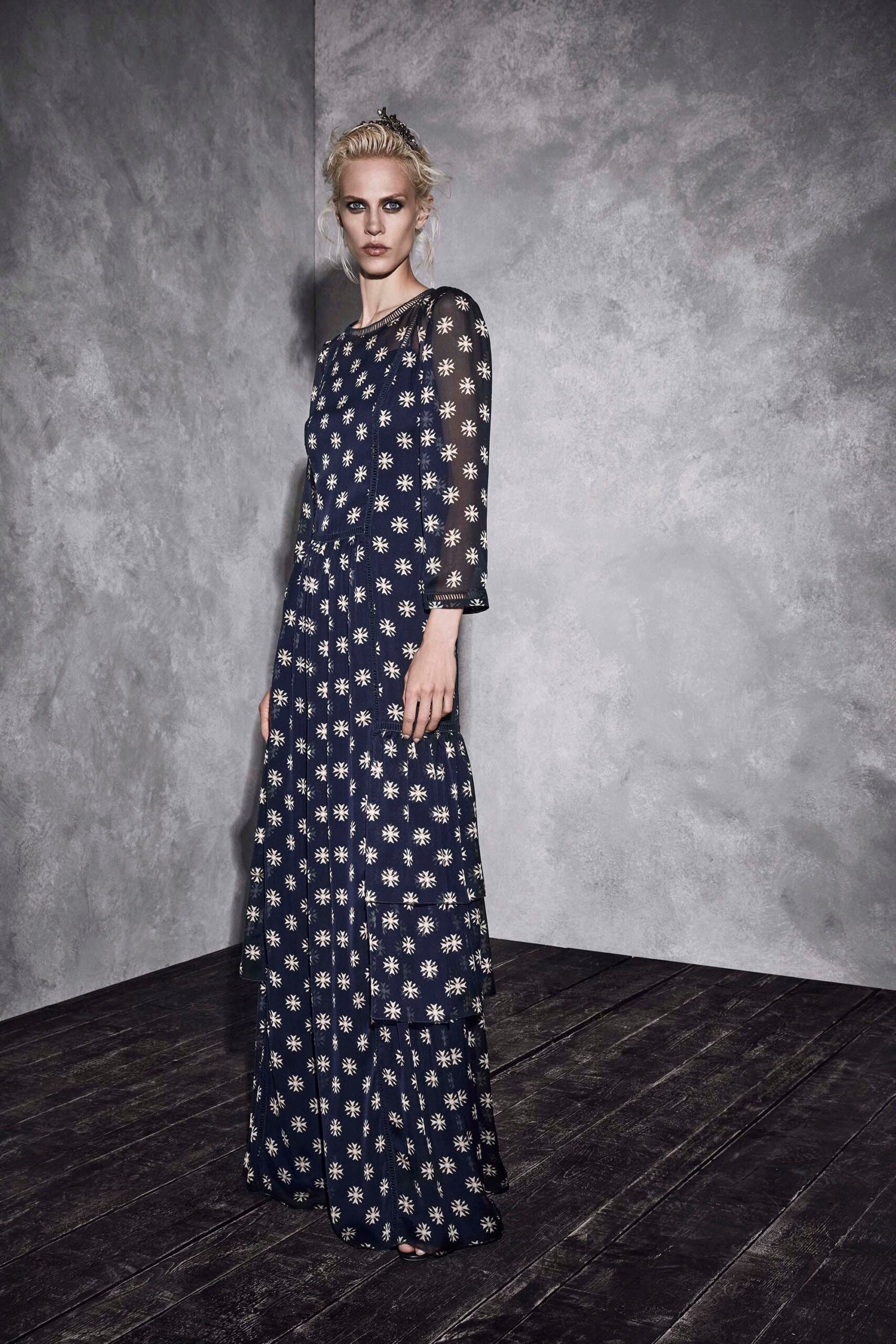 navy embroidered maxi dress