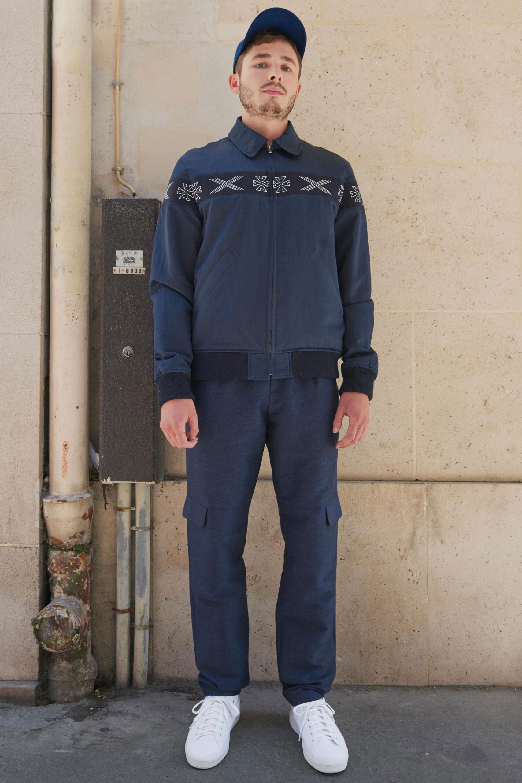 blue relaxed jacket and pants