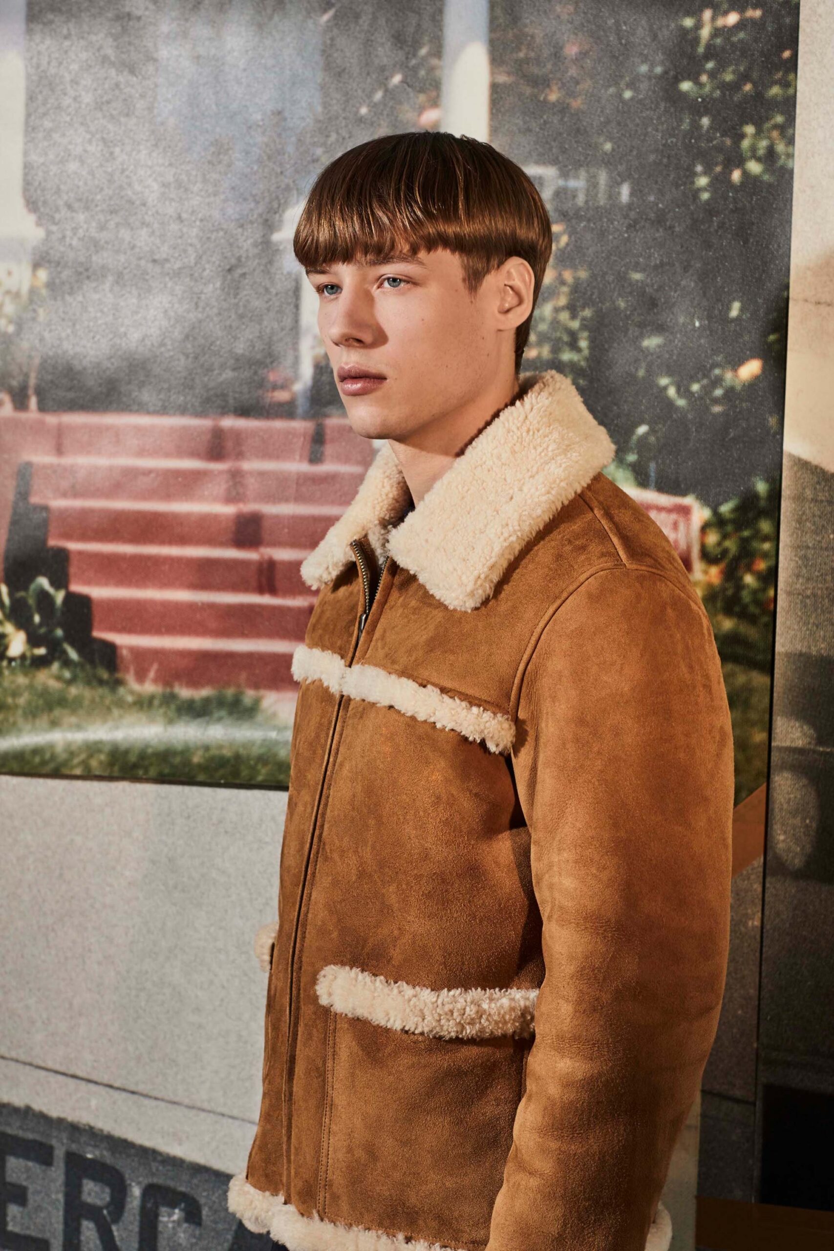 brown suede fitted jacket