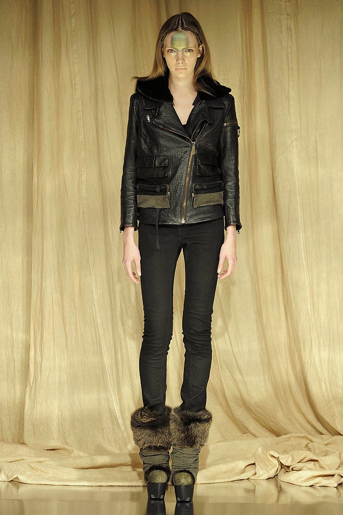 black leather fitted jacket