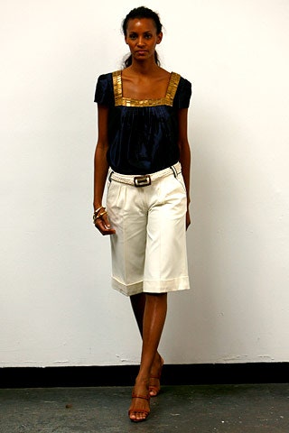 blue silk short-sleeve square-neck relaxed pleated top