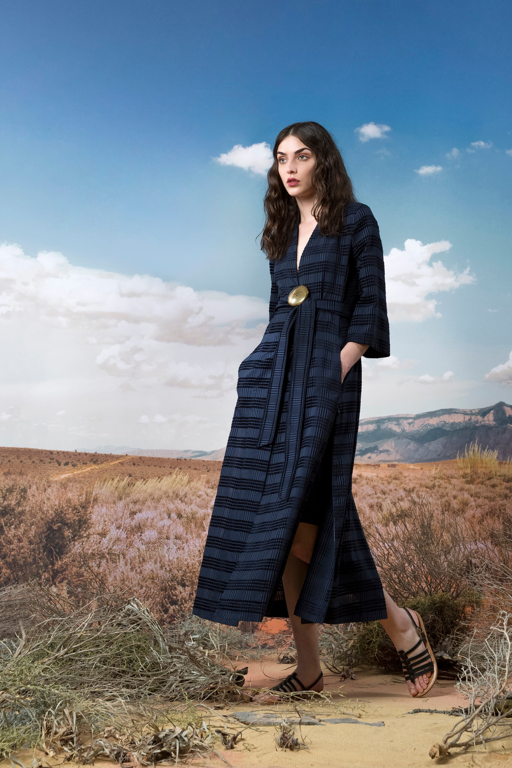 blue relaxed maxi dress