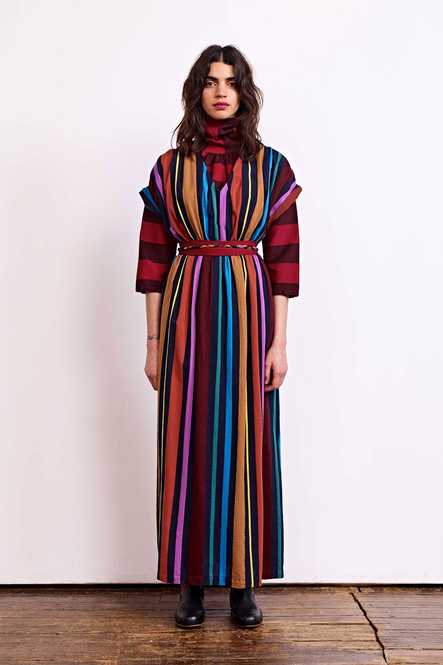 striped relaxed maxi dress