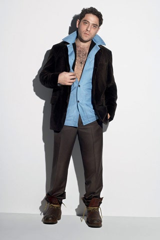 black velvet jacket with blue shirt