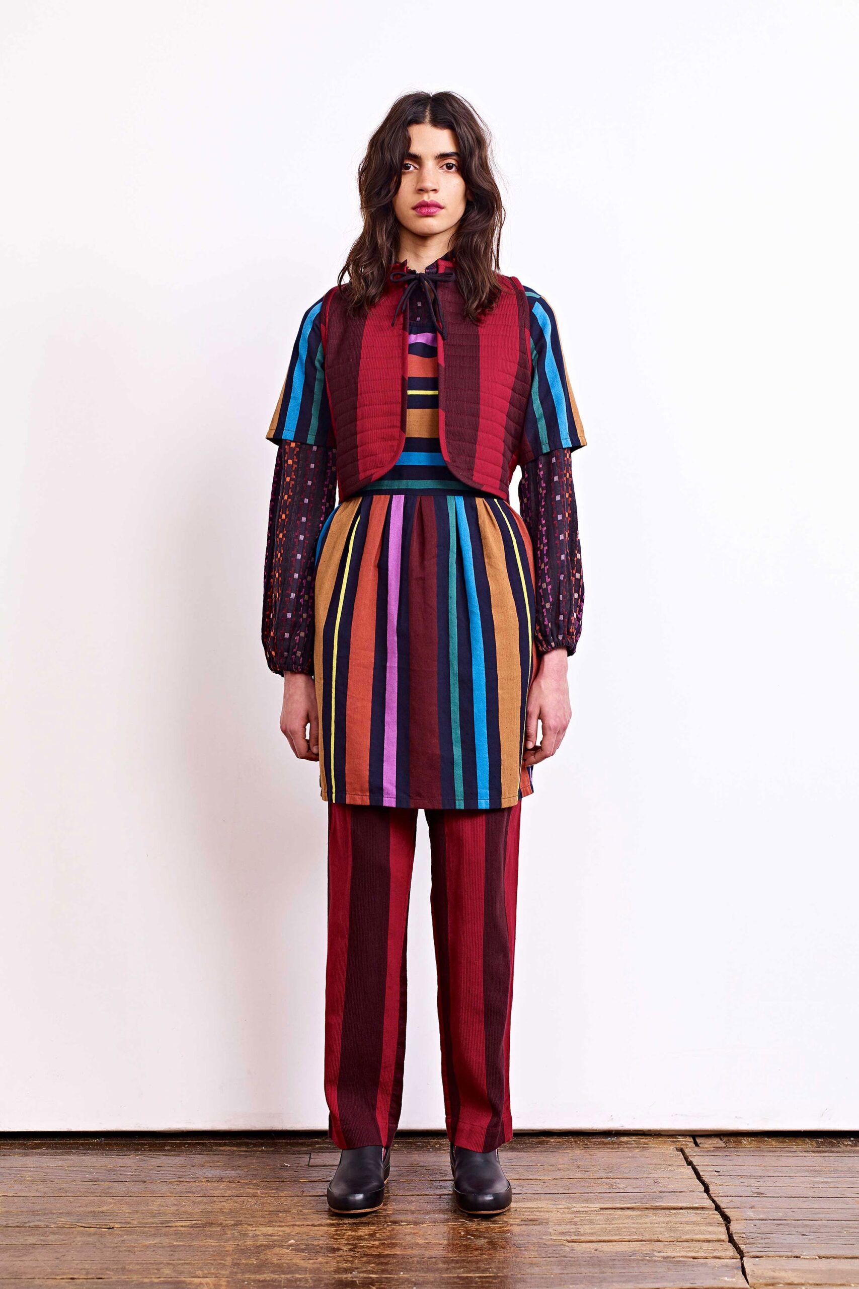 colorful striped top and skirt