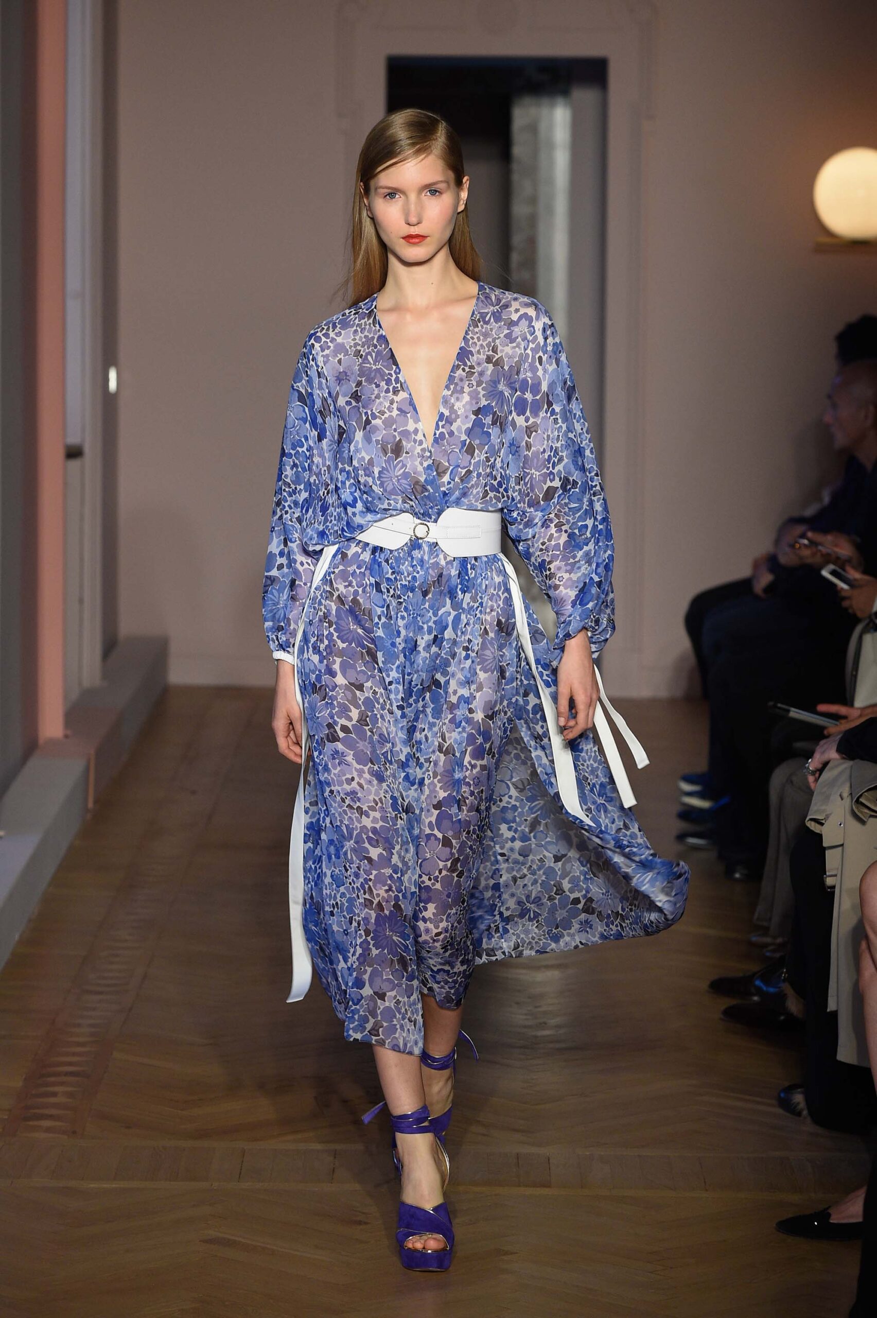 blue purple silk maxi dress