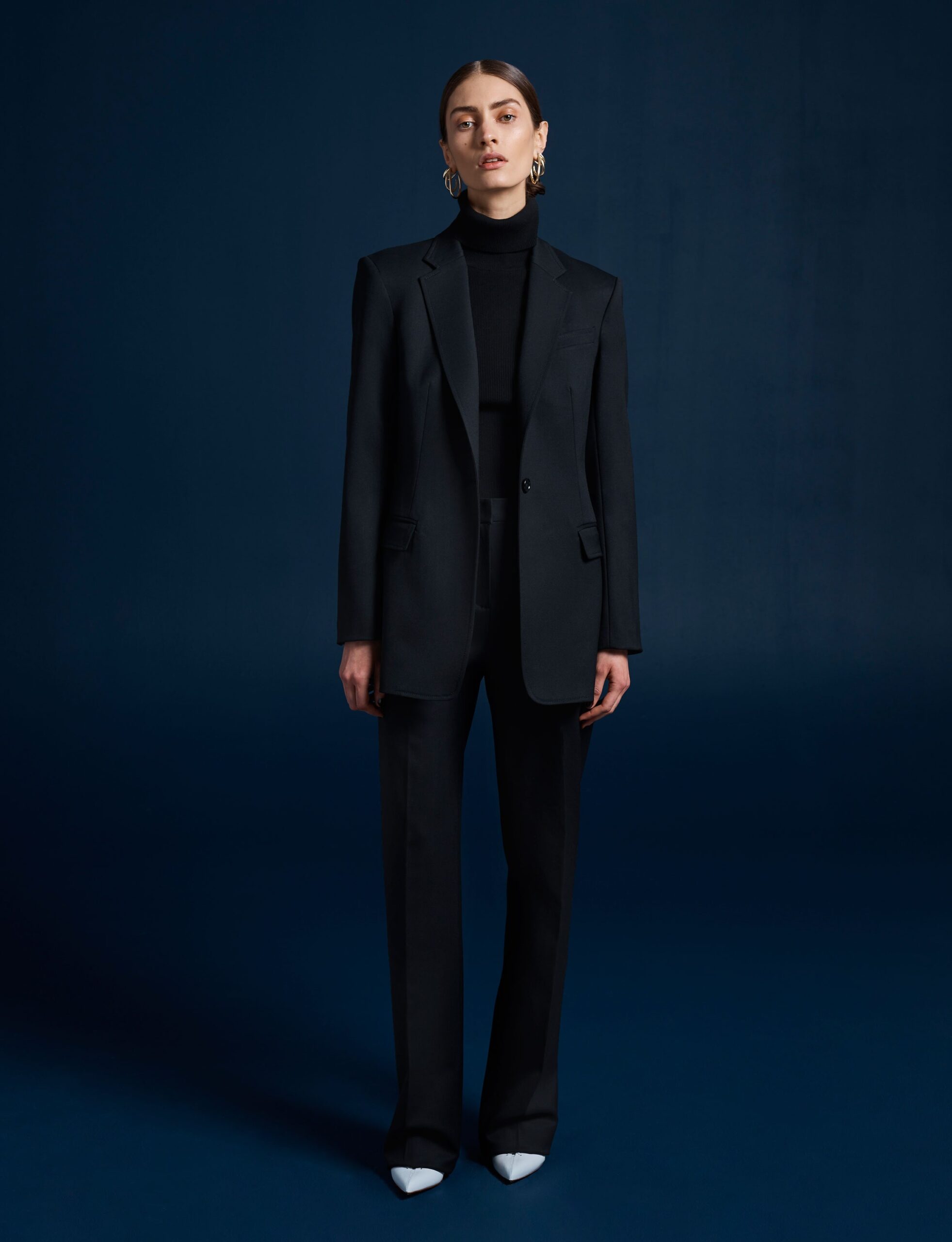 black turtleneck fitted top