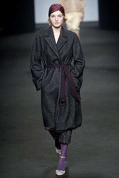 black wool relaxed coat with tailored pants