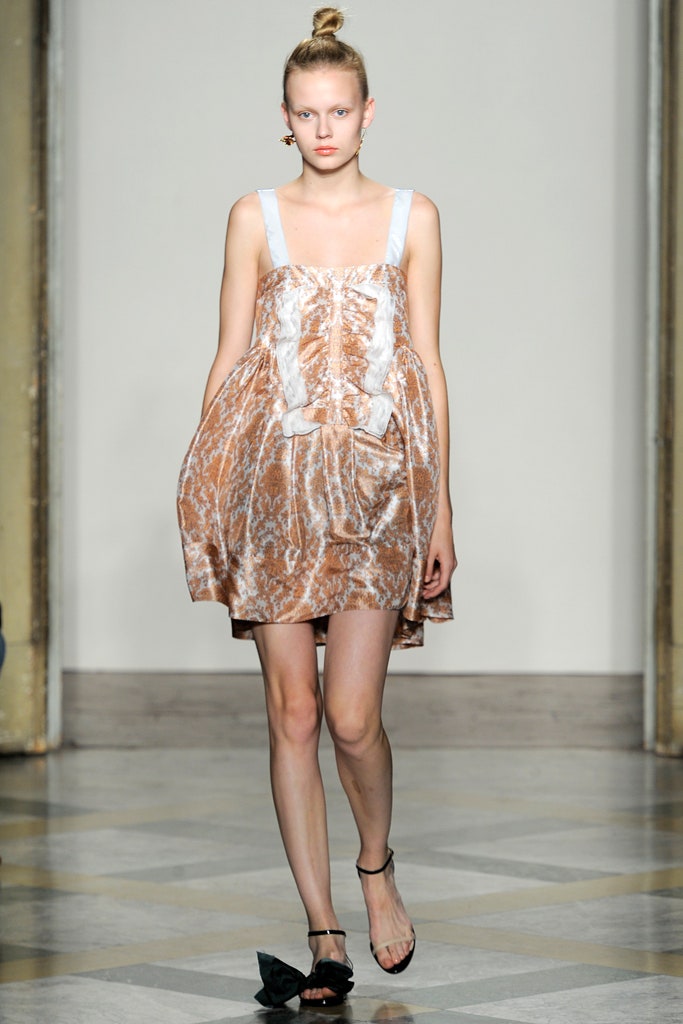 brown silk sleeveless dress