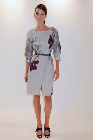beige floral fitted dress