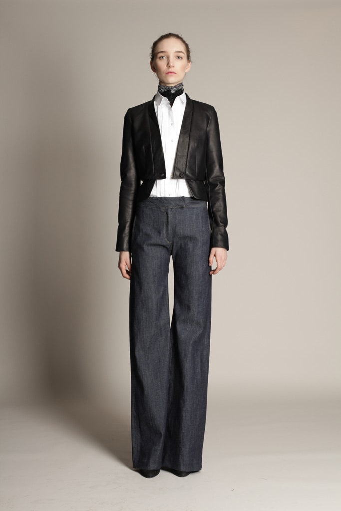 black leather jacket with white shirt