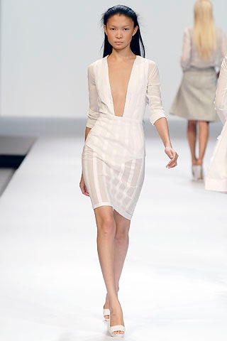 white fitted silk dress