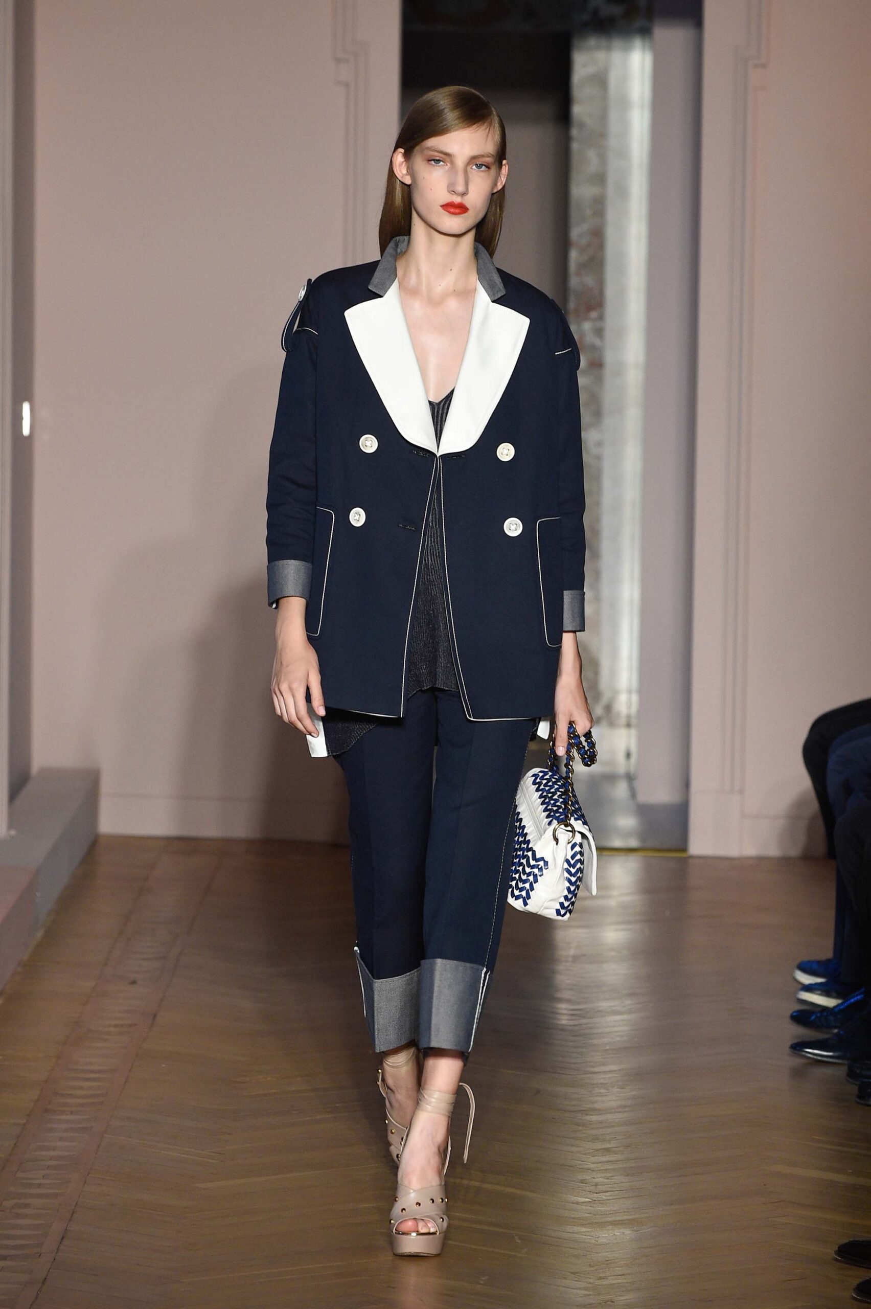 navy tailored blazer with pants
