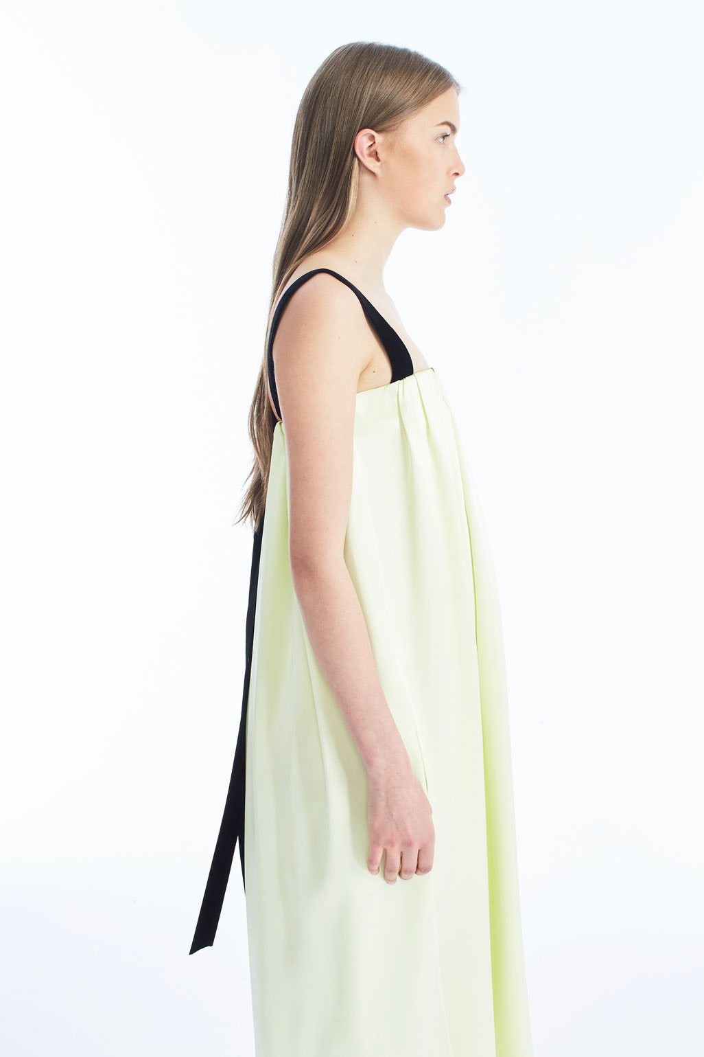 yellow silk relaxed dress