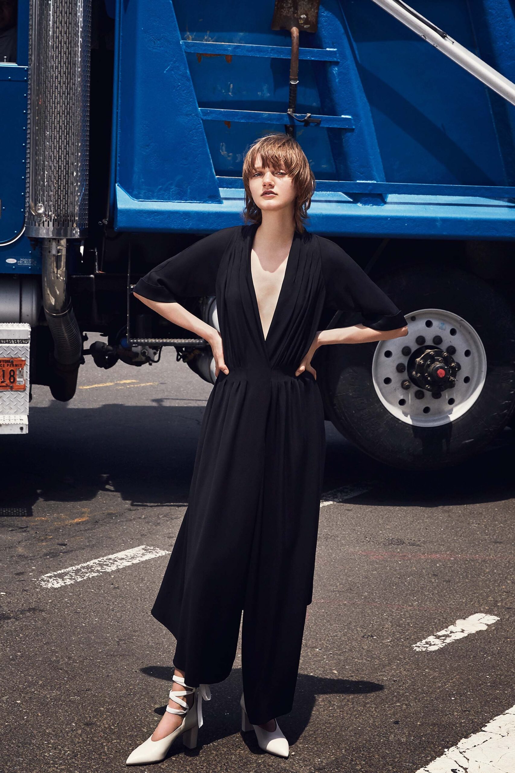 black silk fitted jumpsuit