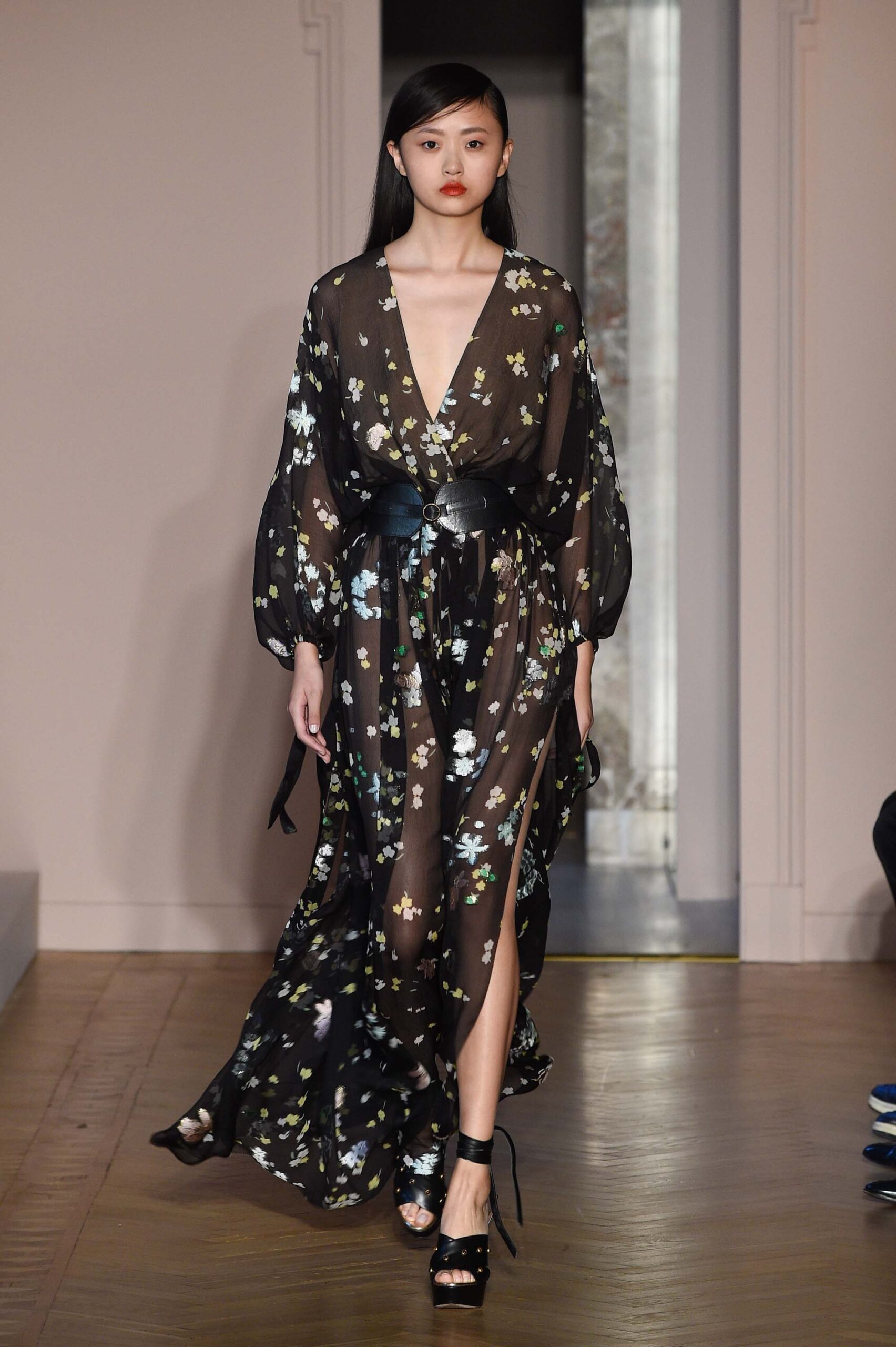 black floral maxi dress