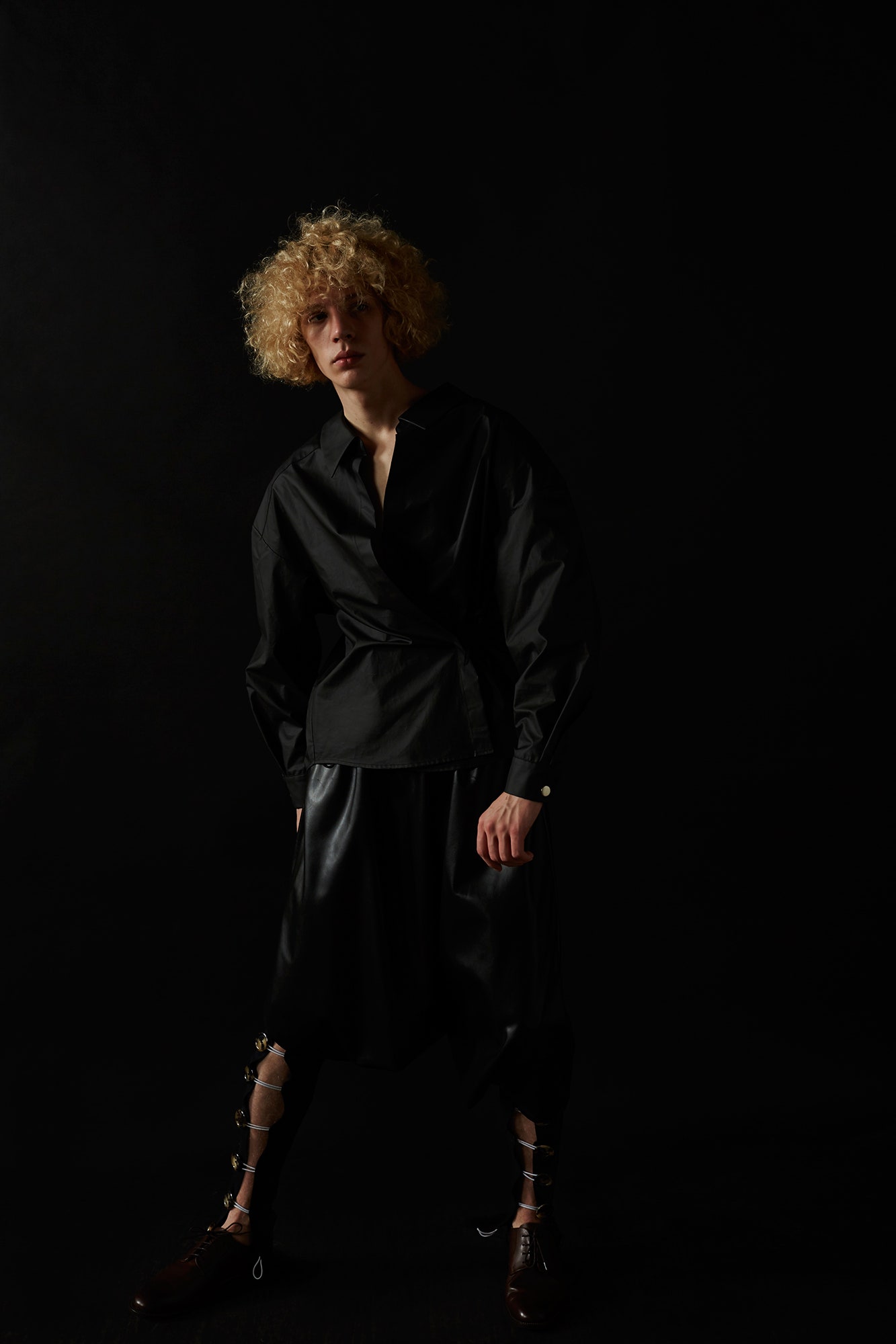 black relaxed shirt and pants