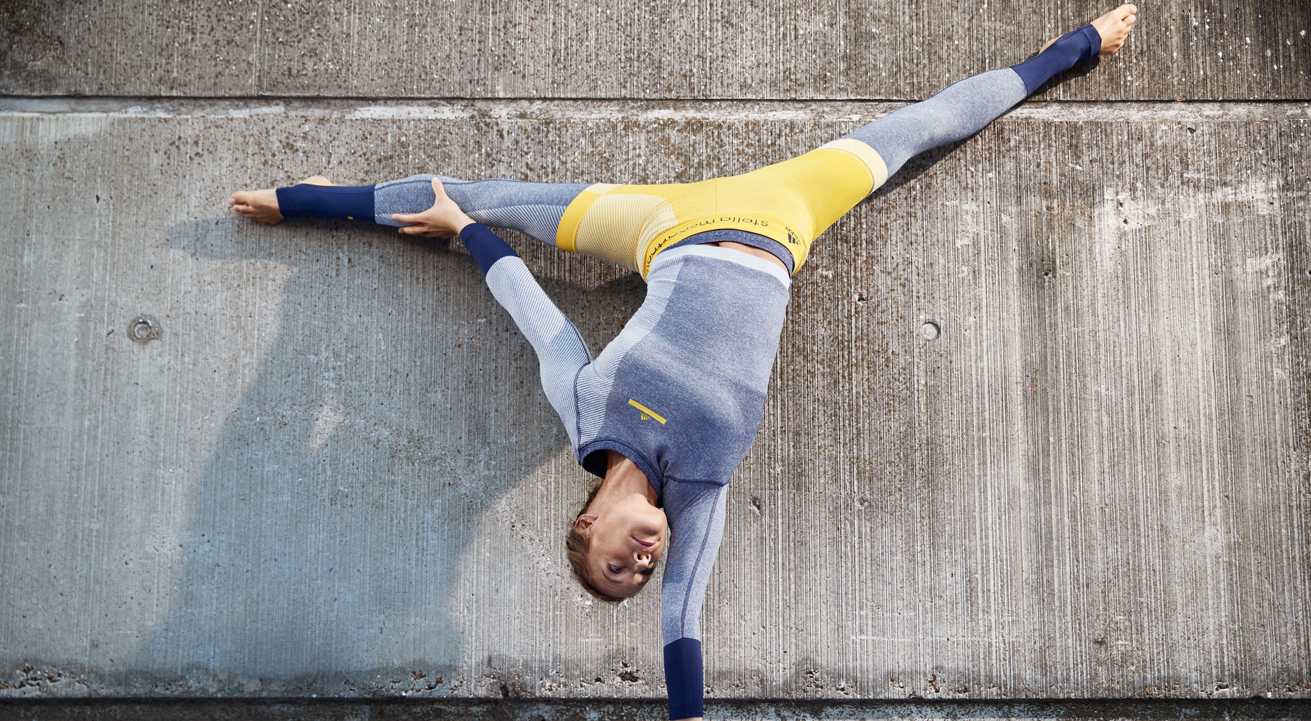 color-blocked fitted top and leggings