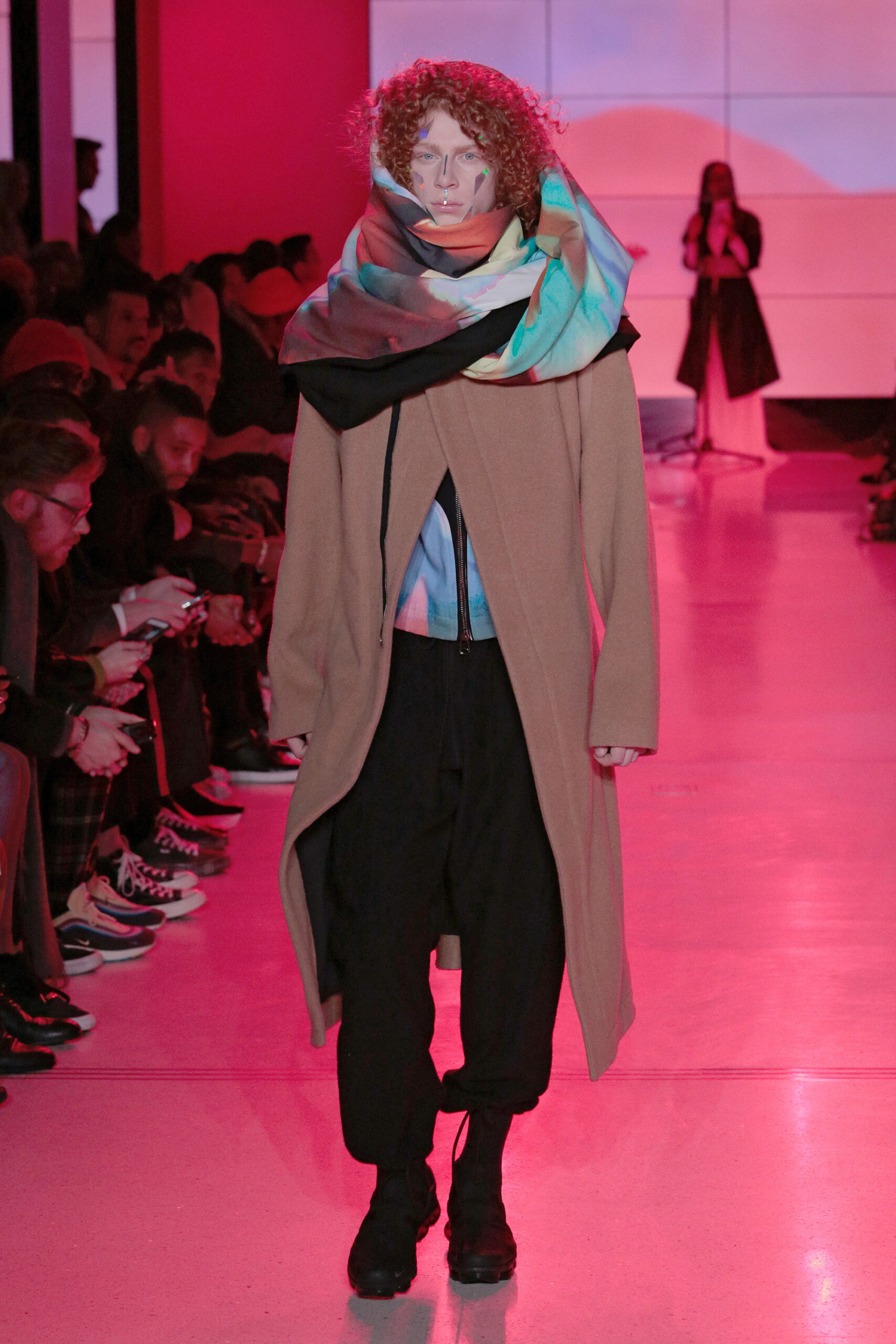 multi silk layered flowing scarf