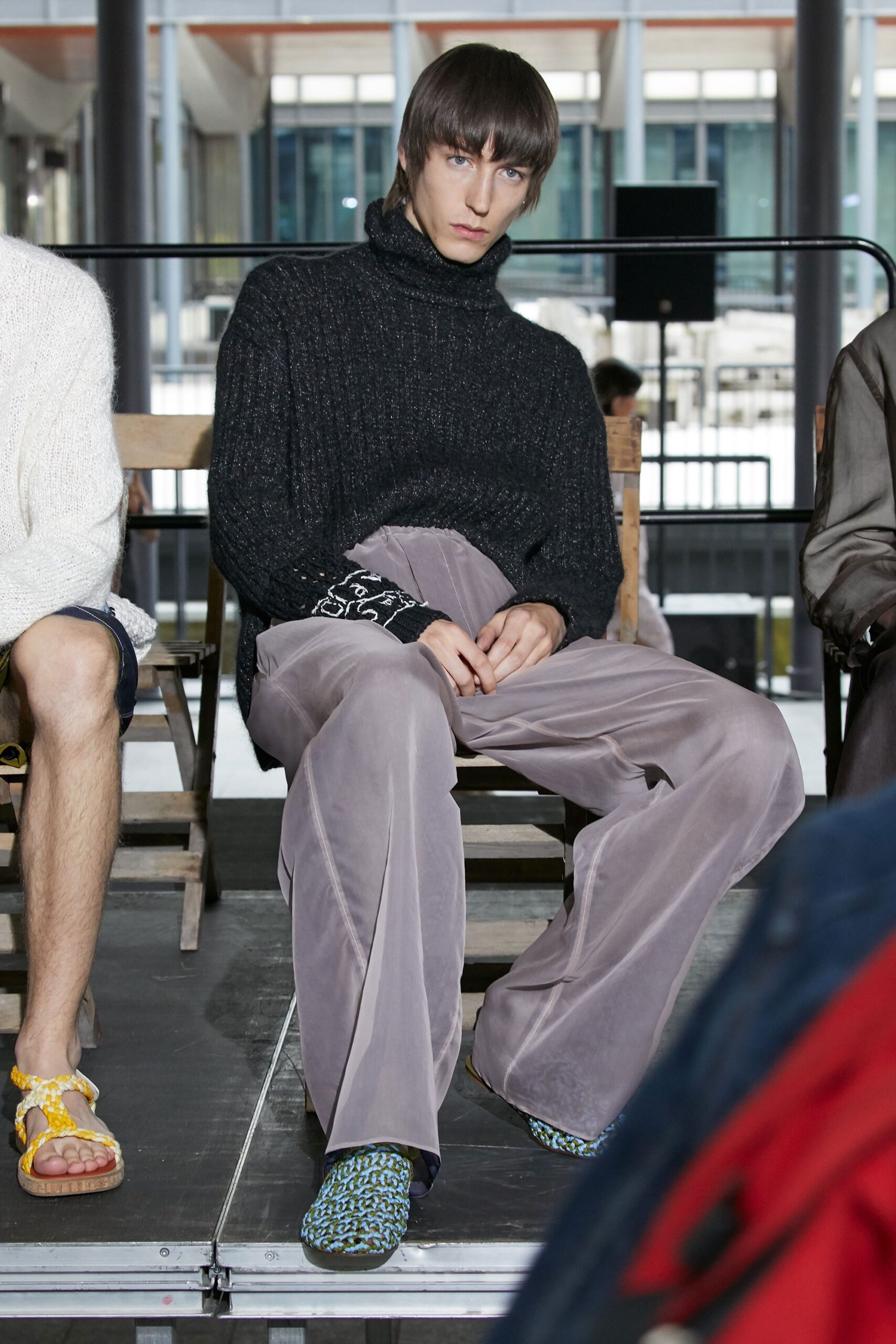 black wool turtleneck sweater