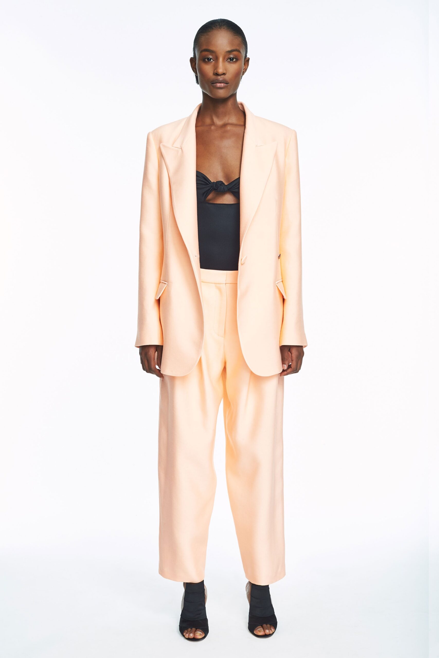 coral cotton relaxed wide-leg pants