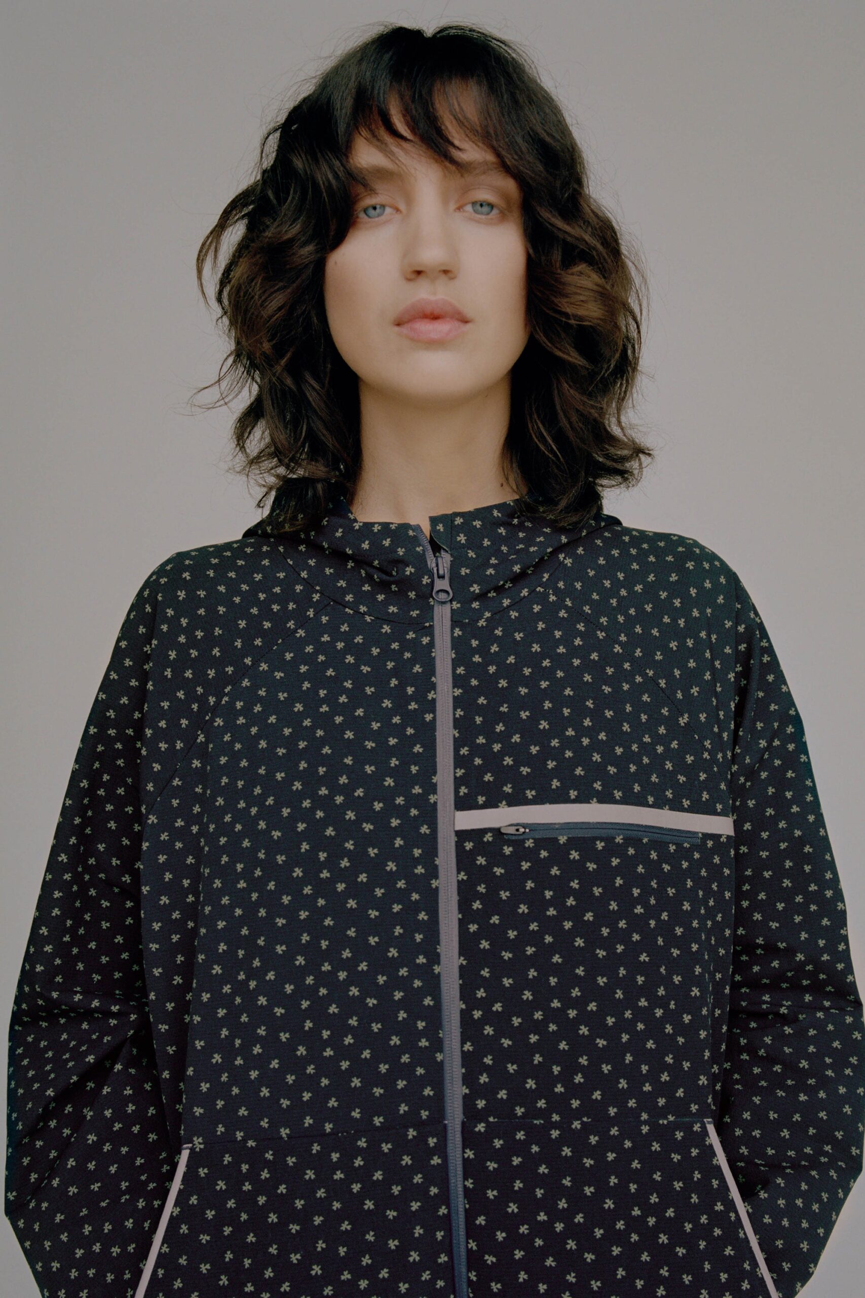 black printed relaxed jacket