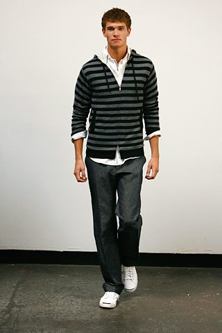 black cotton long-sleeve hooded relaxed striped hoodie