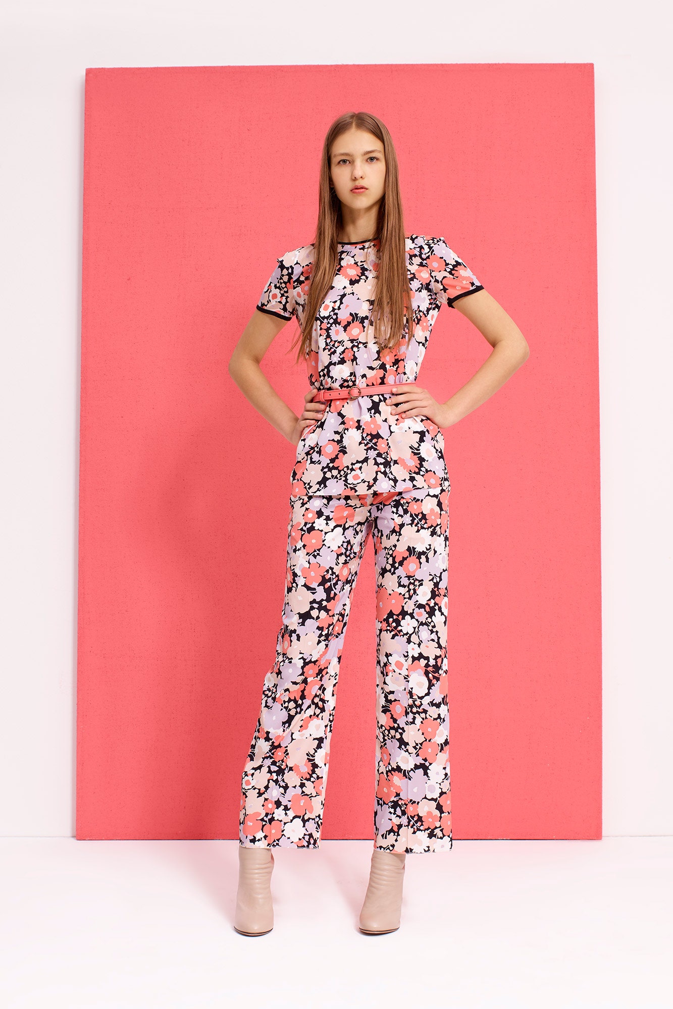 floral printed fitted jumpsuit