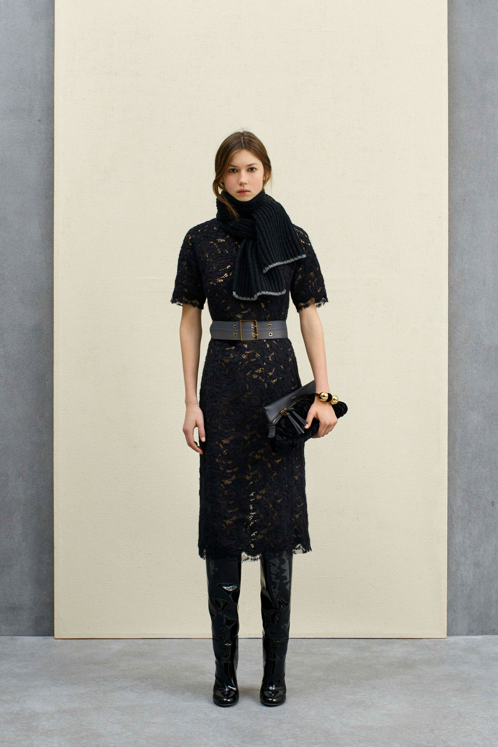 black knit scarf