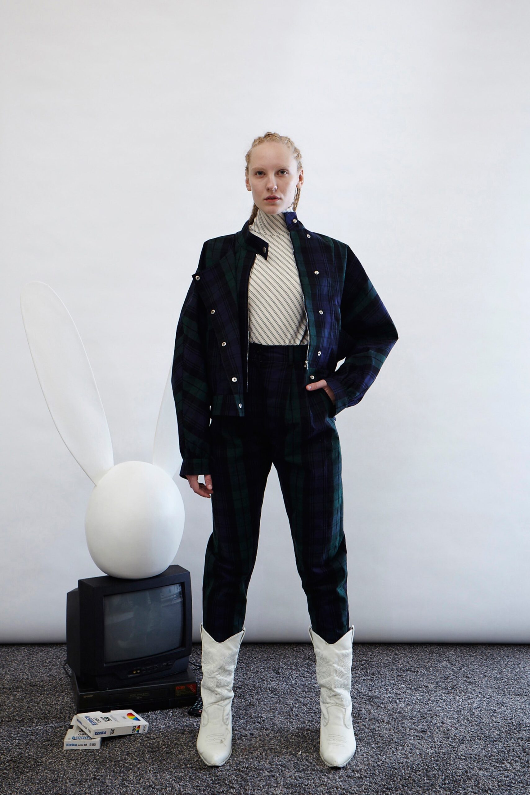 oversized jacket with fitted top