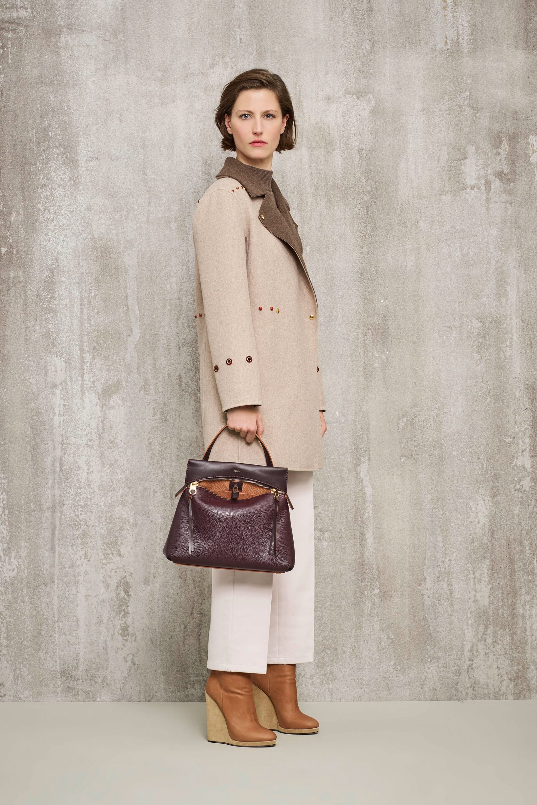 beige tailored blazer with white pants
