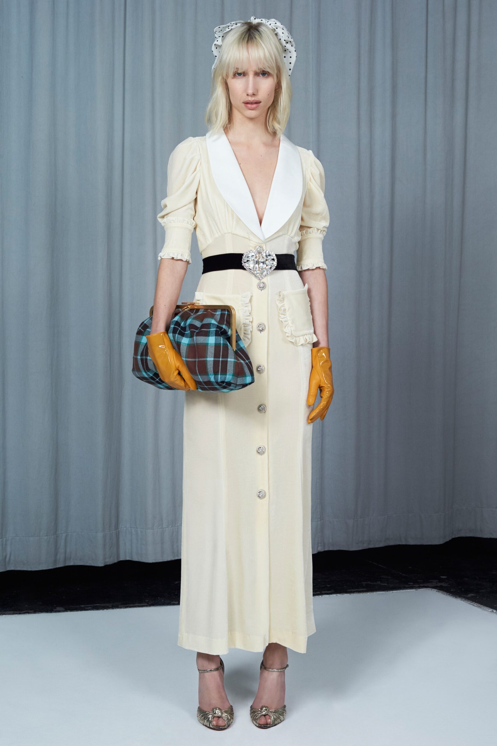 ivory fitted midi dress