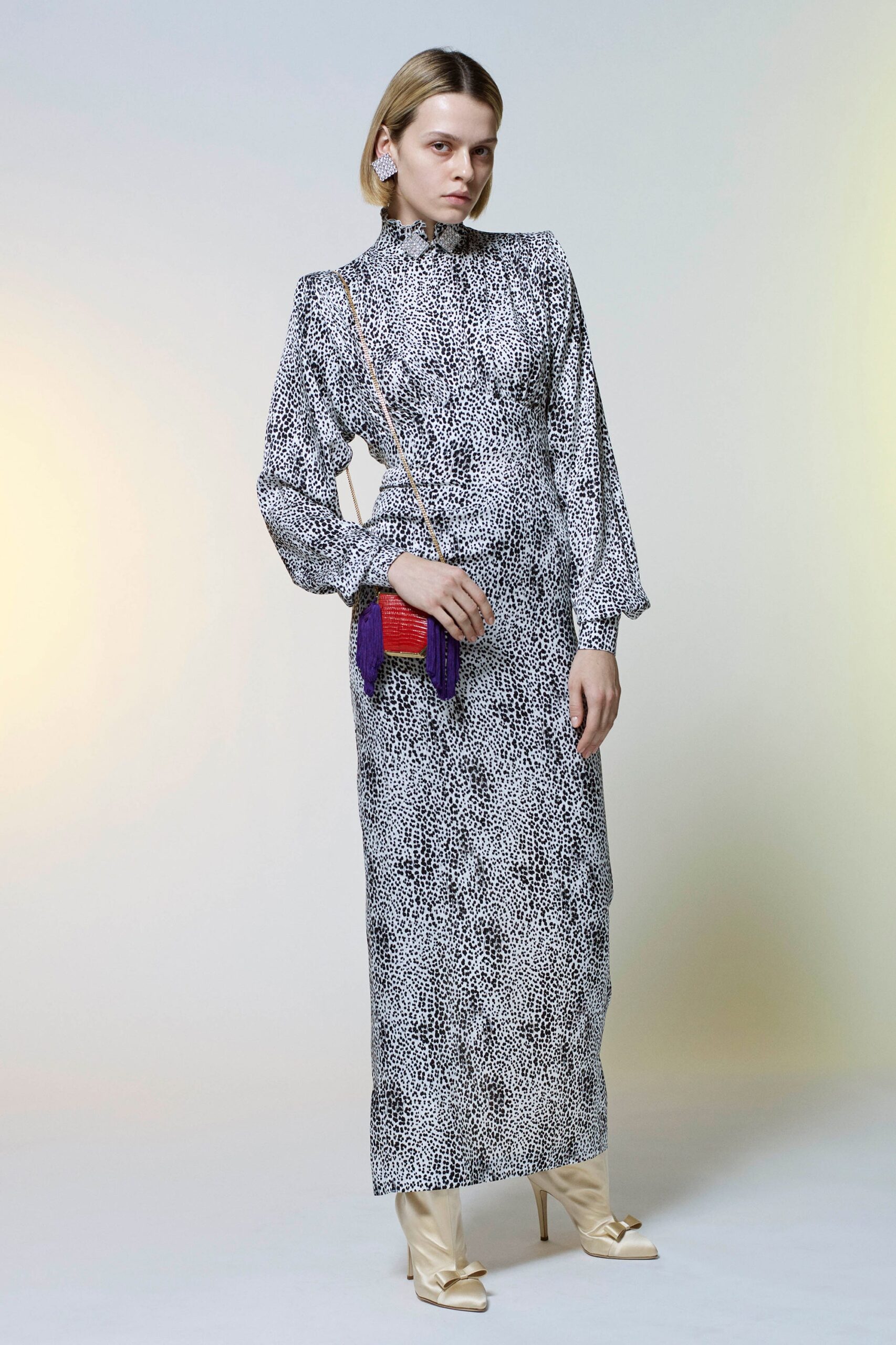fitted printed maxi dress