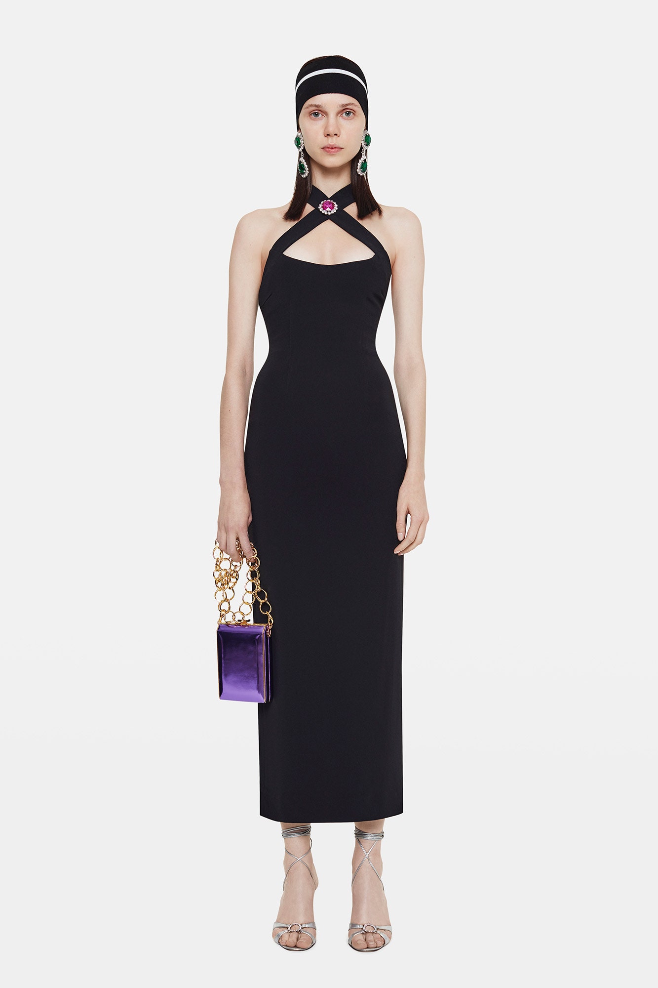 purple vinyl structured bag