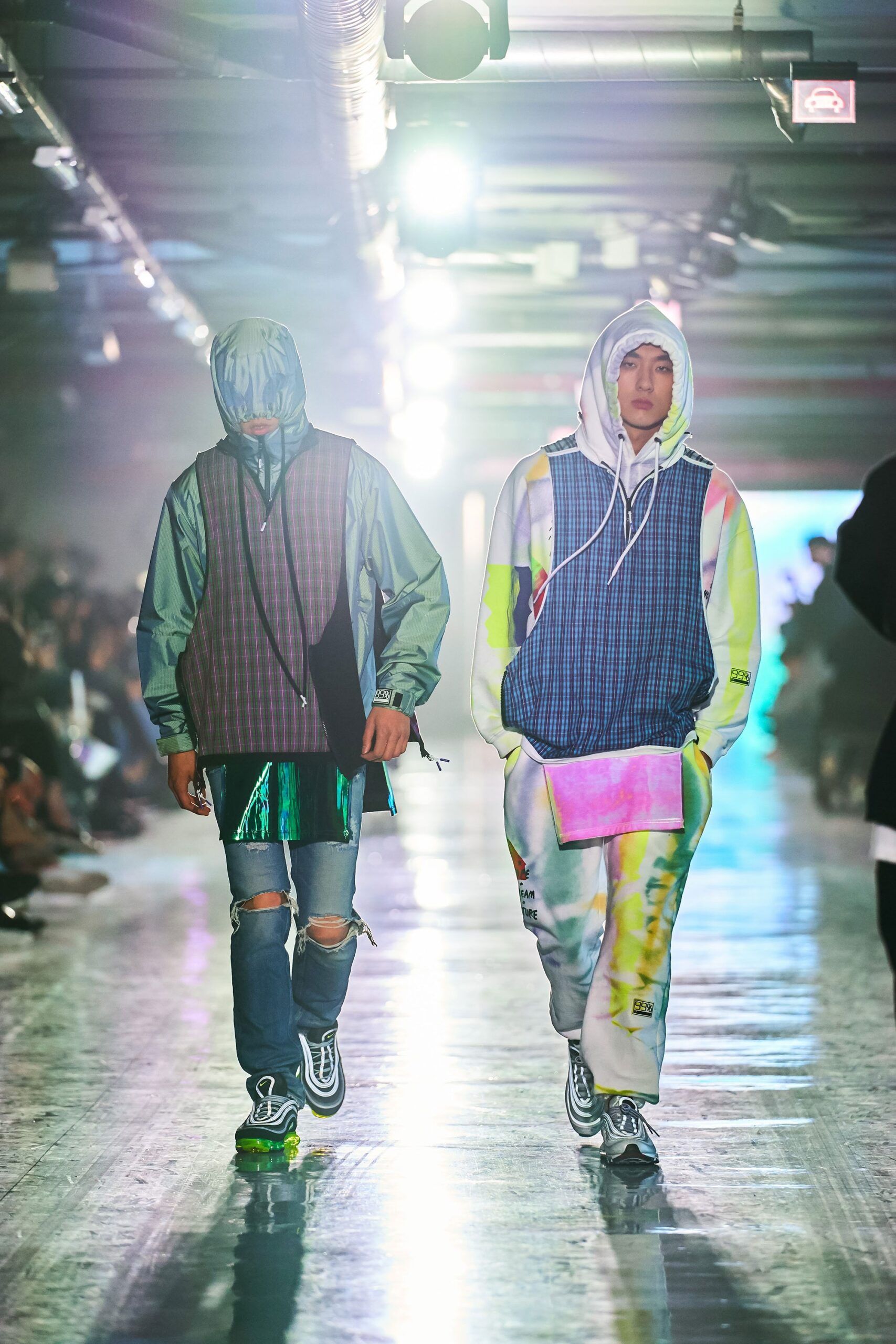 relaxed hoodie and distressed pants