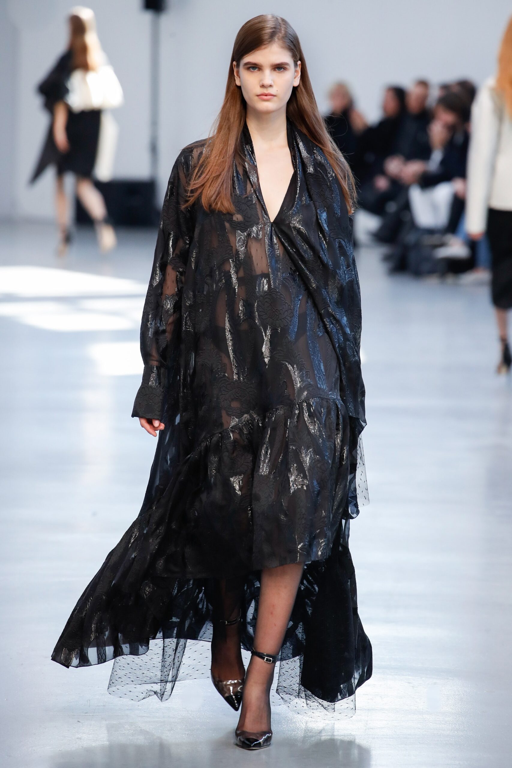 black silk relaxed maxi dress
